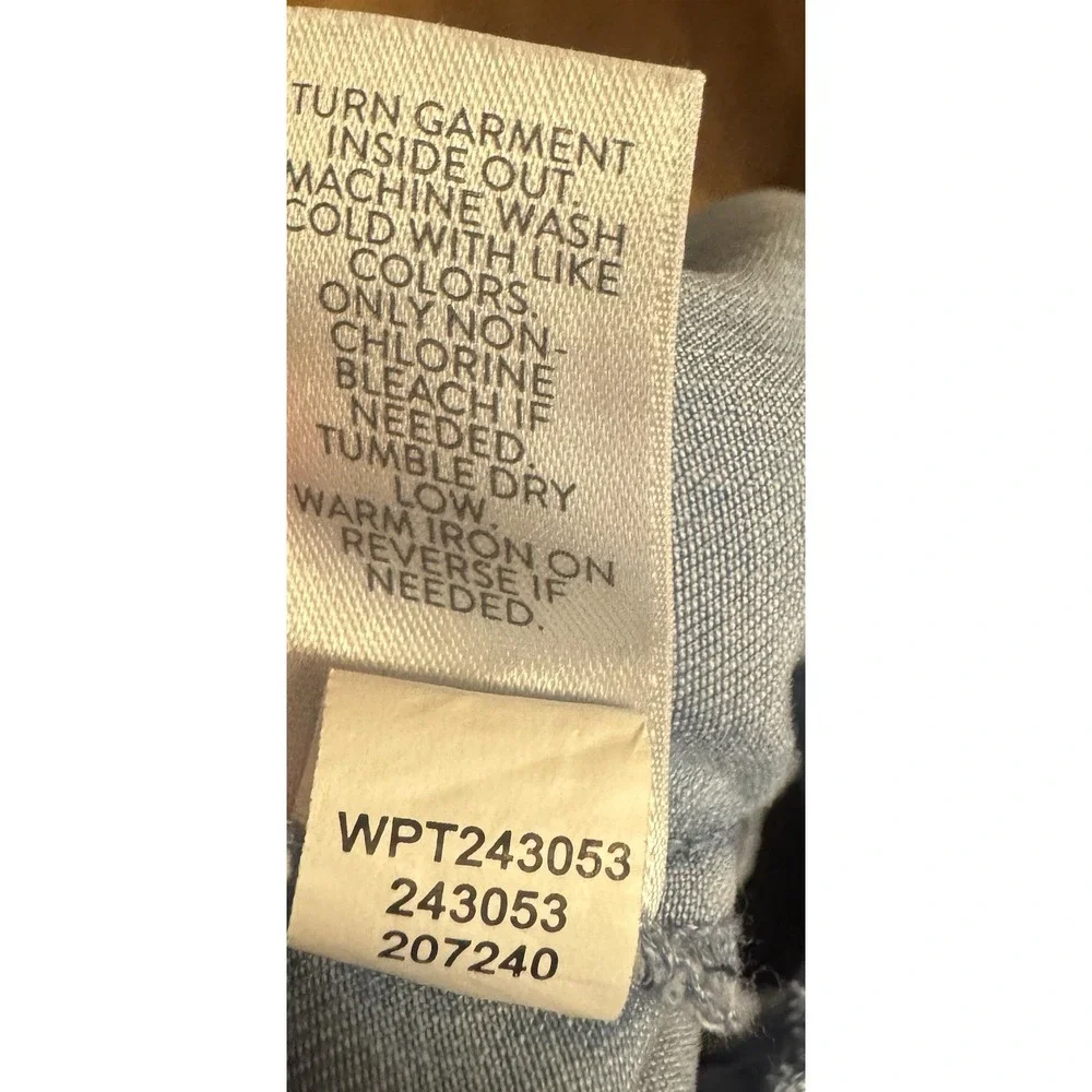 J. Jill Women's Blue Denim Tencel Straight Leg Pants Pockets 12 Tall 32